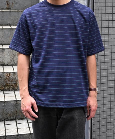 L.L.Bean Striped Short Sleeve Wide T-Shirt Navy