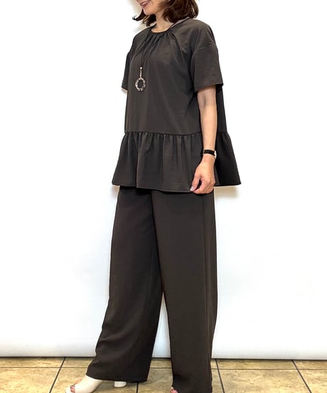 【Nouque／ヌーク】ヴィンテージシフォンぺプラムブラウス