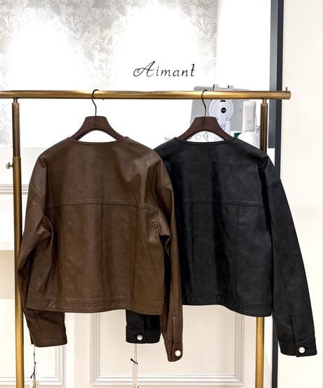 【TULUMB／トゥルム】パールボタン ウォッシュドレザージャケット