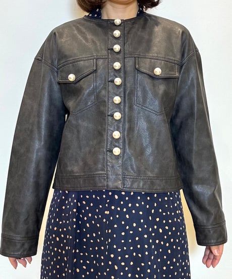 【TULUMB／トゥルム】パールボタン ウォッシュドレザージャケット