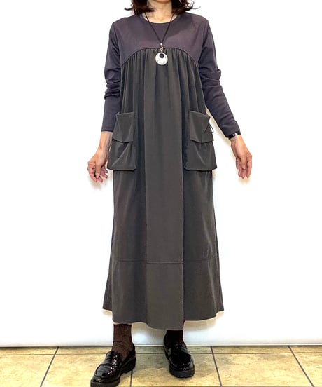 【ATELIER SIX／アトリエシックス】ダンボール×異素材ドッキングワンピース