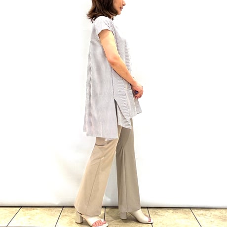 【NOUQUE／ヌーク】ストライプロングシャツ