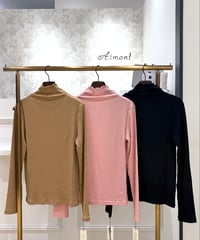 【TULUMB／トゥルム】シルクカシミヤリブハイネックカットソー