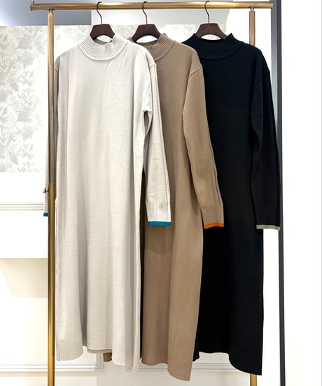 【COUVEE／クベ】中綿ベスト+ニットワンピースツインセット