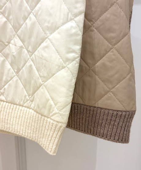 【Srieee／シュリ】パネルキルト×ニットドッキングベスト