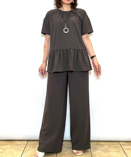 【Nouque／ヌーク】ヴィンテージシフォンワイドパンツ