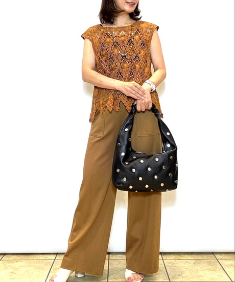 【atelier brugge×LAURA DI MAGGIO】レザースタッズワンショルダーバッグ