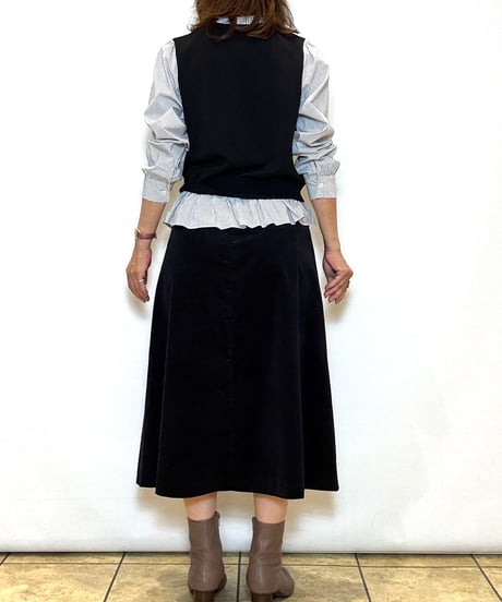 【ATELIER SIX／アトリエシックス】ニット+布帛シャツドッキングトップス