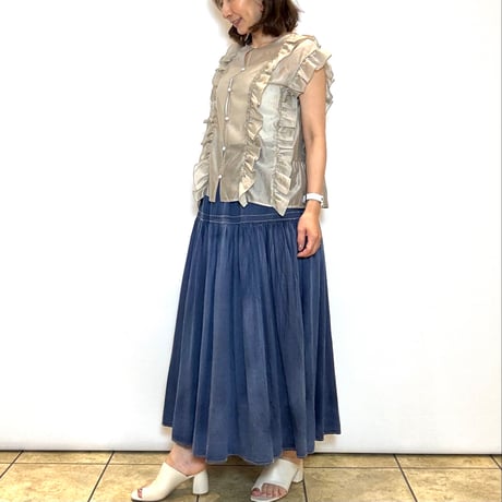 【TULUMN／トゥルム】シアーローンフリルブラウス