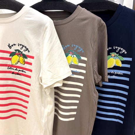 【Le MARAIS／ル マレ】レモンモチーフボーダーTシャツ