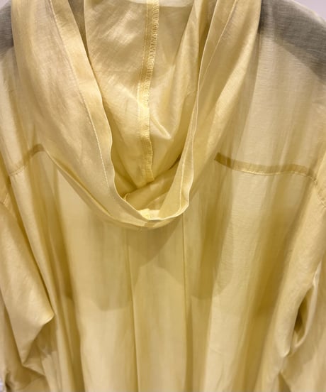 【TULUMN／トゥルム】シアーローンロングフーディーシャツ