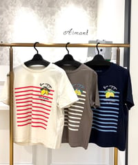 【Le MARAIS／ル マレ】レモンモチーフボーダーTシャツ
