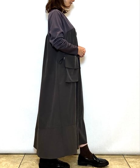 【ATELIER SIX／アトリエシックス】ダンボール×異素材ドッキングワンピース