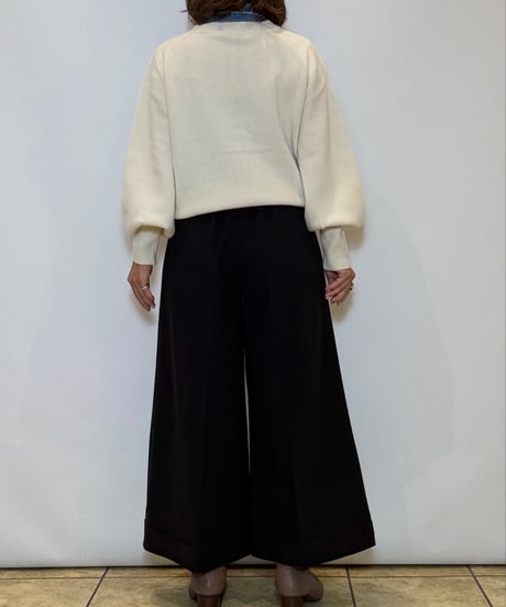 【TULUMB／トゥルム】デニムボウタイ付  ドッキングカーディガン