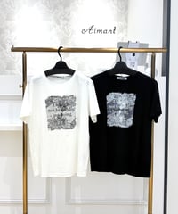 【KOKIA／コキア】レースロゴプリントTシャツ