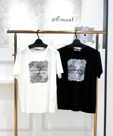 【KOKIA／コキア】レースロゴプリントTシャツ