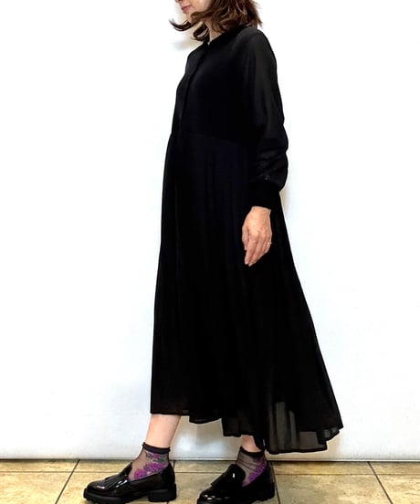 【ATELIER SIX／アトリエシックス】ニット＋プリーツドッキングワンピース