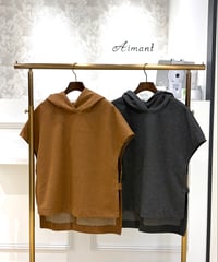 【trois／トロワ】起毛ジャージフードジレ