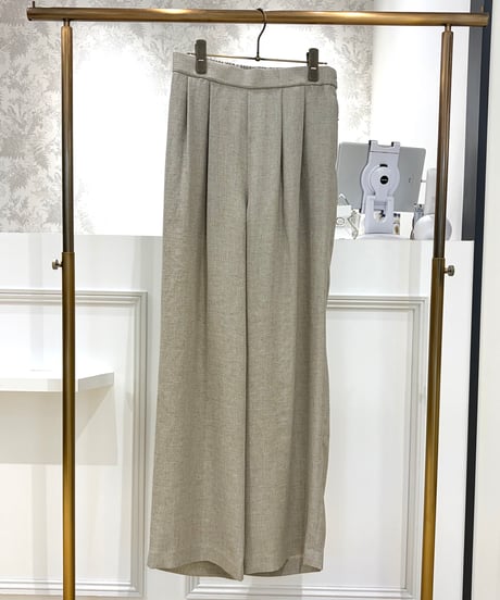 【KOKIA／コキア】リネン調タックセミワイドパンツ
