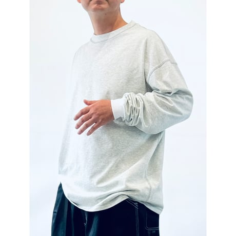 STUMPSTAMP OVERLOCK CONTRAST CUFFS L/S TEE "ASH”