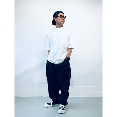 STUMPSTAMP PAINTER PANTS "BLACK WITH WHITE STITCH"