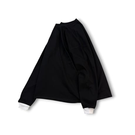 STUMPSTAMP OVERLOCK CONTRAST CUFFS L/S TEE "BLACK”