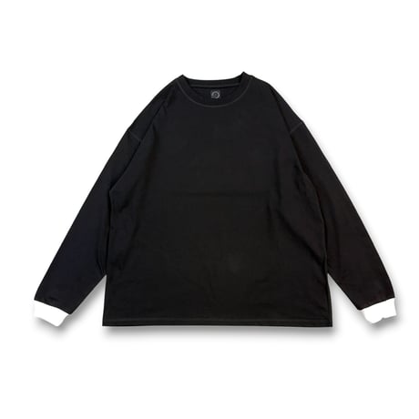 STUMPSTAMP OVERLOCK CONTRAST CUFFS L/S TEE "BLACK”