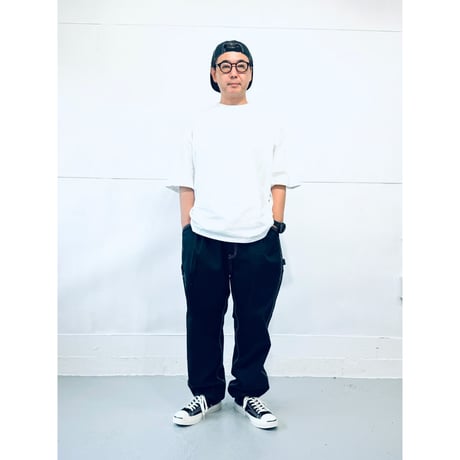 STUMPSTAMP PAINTER PANTS "BLACK WITH WHITE STITCH"