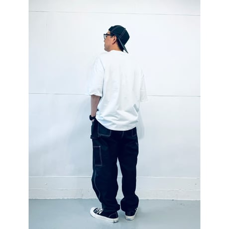 STUMPSTAMP PAINTER PANTS "BLACK WITH WHITE STITCH"