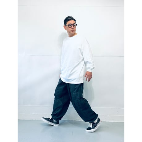 STUMPSTAMP OVERLOCK CONTRAST CUFFS L/S TEE "WHITE”