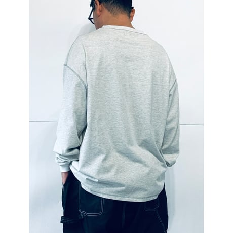 STUMPSTAMP OVERLOCK CONTRAST CUFFS L/S TEE "ASH”