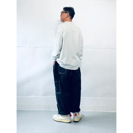 STUMPSTAMP OVERLOCK CONTRAST CUFFS L/S TEE "ASH”
