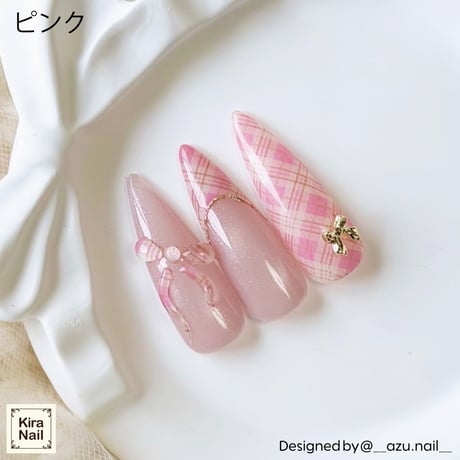 KiraNail アートホイル チェック ピンク