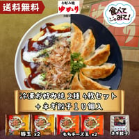 送料無料　冷凍【大阪ねぎ餃子10個】とお好み焼【豚玉＆もちチーズ各２枚】セット
