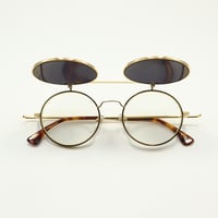 9five ナインファイブ 50-50 Flip-Up フィフティーフィフティーフリップアップ ortoise & 24K Gold Sunglasses