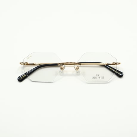 9five 40 HELIOS Black & 24k Gold Clear Lens Glasses　40ヘリオ / ブラック＆24Kゴールド  / クリアレンズ / アジアンフィット