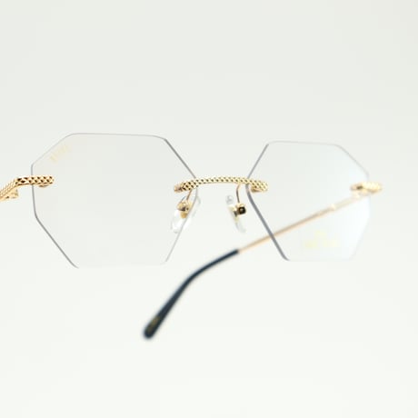 9five 40 HELIOS Black & 24k Gold Clear Lens Glasses　40ヘリオ / ブラック＆24Kゴールド  / クリアレンズ / アジアンフィット