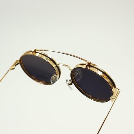 9five ナインファイブ 50-50 Flip-Up フィフティーフィフティーフリップアップ ortoise & 24K Gold Sunglasses