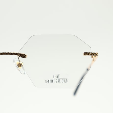 9five 40 HELIOS Black & 24k Gold Clear Lens Glasses　40ヘリオ / ブラック＆24Kゴールド  / クリアレンズ / アジアンフィット