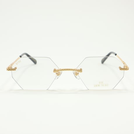 9five 40 HELIOS Black & 24k Gold Clear Lens Glasses　40ヘリオ / ブラック＆24Kゴールド  / クリアレンズ / アジアンフィット