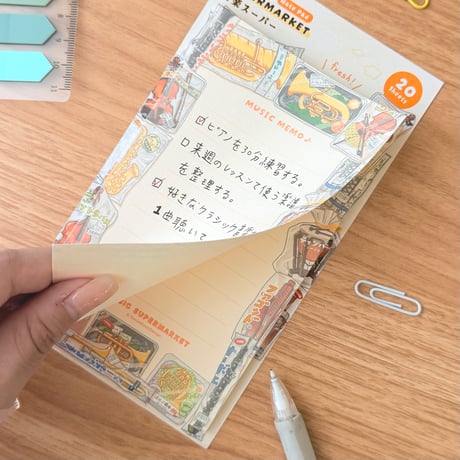 【楽器スーパー】メモ帳｜音楽雑貨