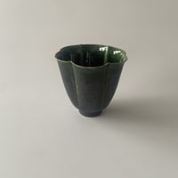 黒木泰等｜陶器 織部六弁汲み出し 湯呑　デザートカップ　茶碗