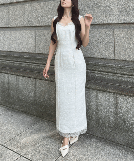 creme heart lace dress