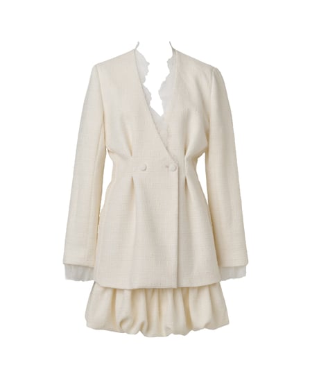 creme lace jacket setup