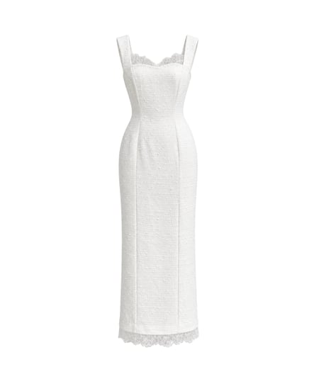creme heart lace dress