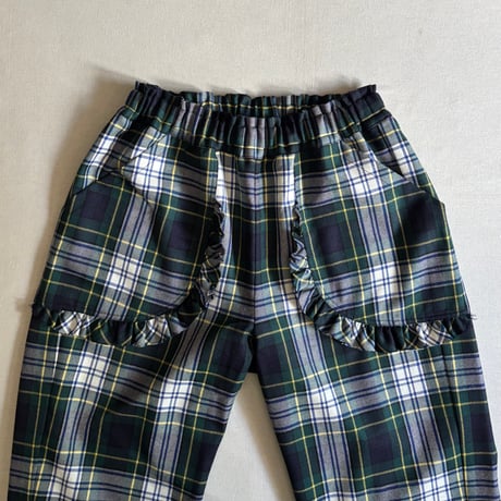ウールタータン フリルポケットパンツ 262-3413 / homspun ホームスパン