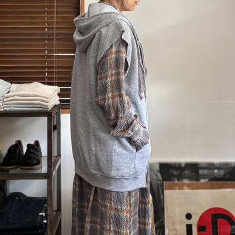 REMAKE HOOD ZIP VEST HD-141 / dahl’ia ダリア