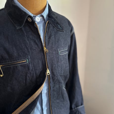 Denim zip work jacket (One wash) H-JK068 / H.UNIT エイチユニット