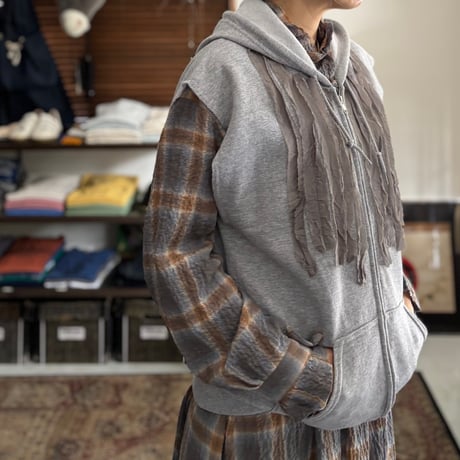 REMAKE HOOD ZIP VEST HD-141 / dahl’ia ダリア