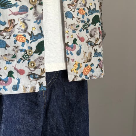 FUNNY ANIMALS 2POCKET  OPEN COLLAR SHIRTS BS387-20 / Bohemians ボヘミアンズ